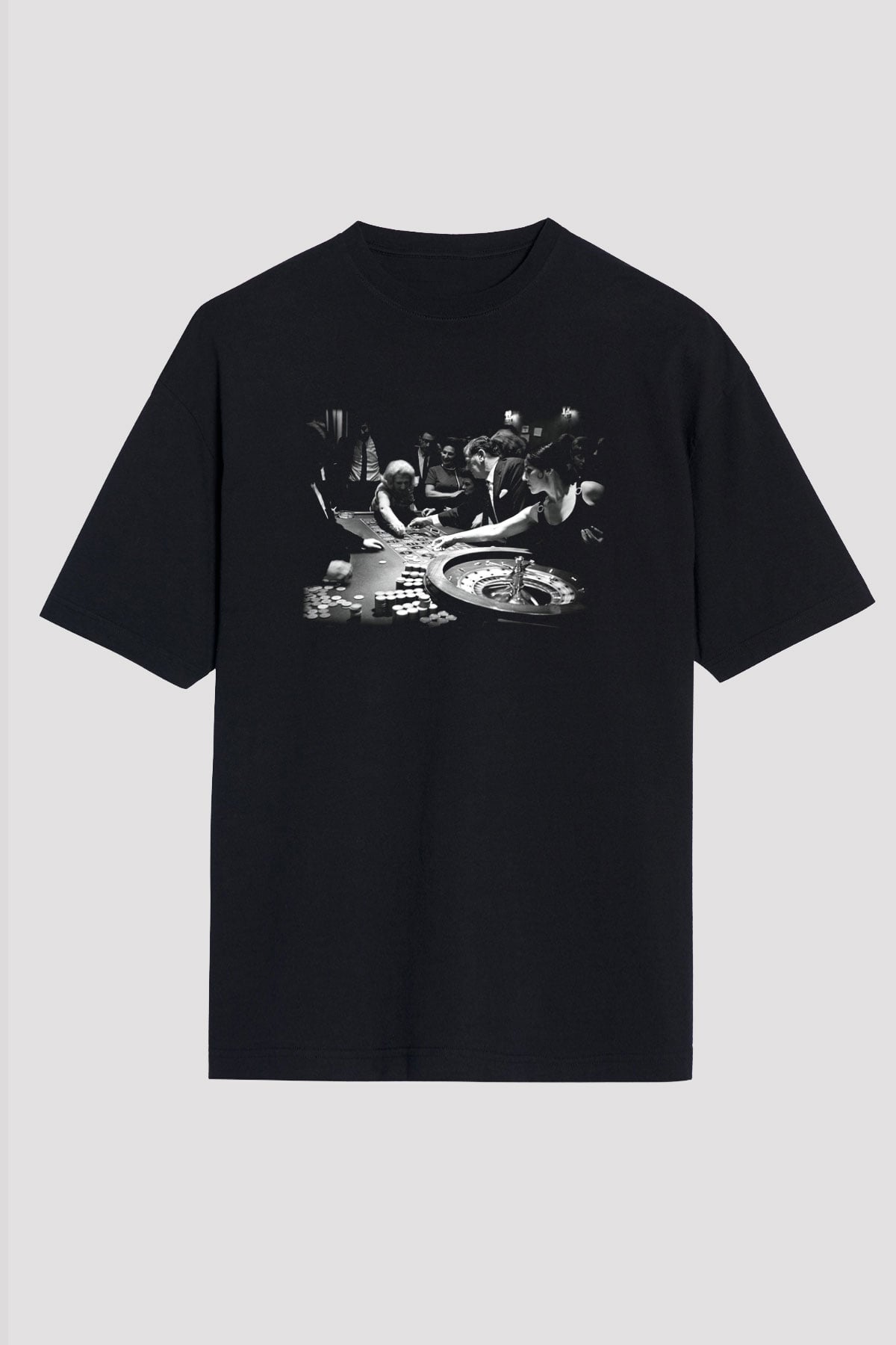 Kumarbaz Siyah Unisex Oversize Tişört T-Shirt
