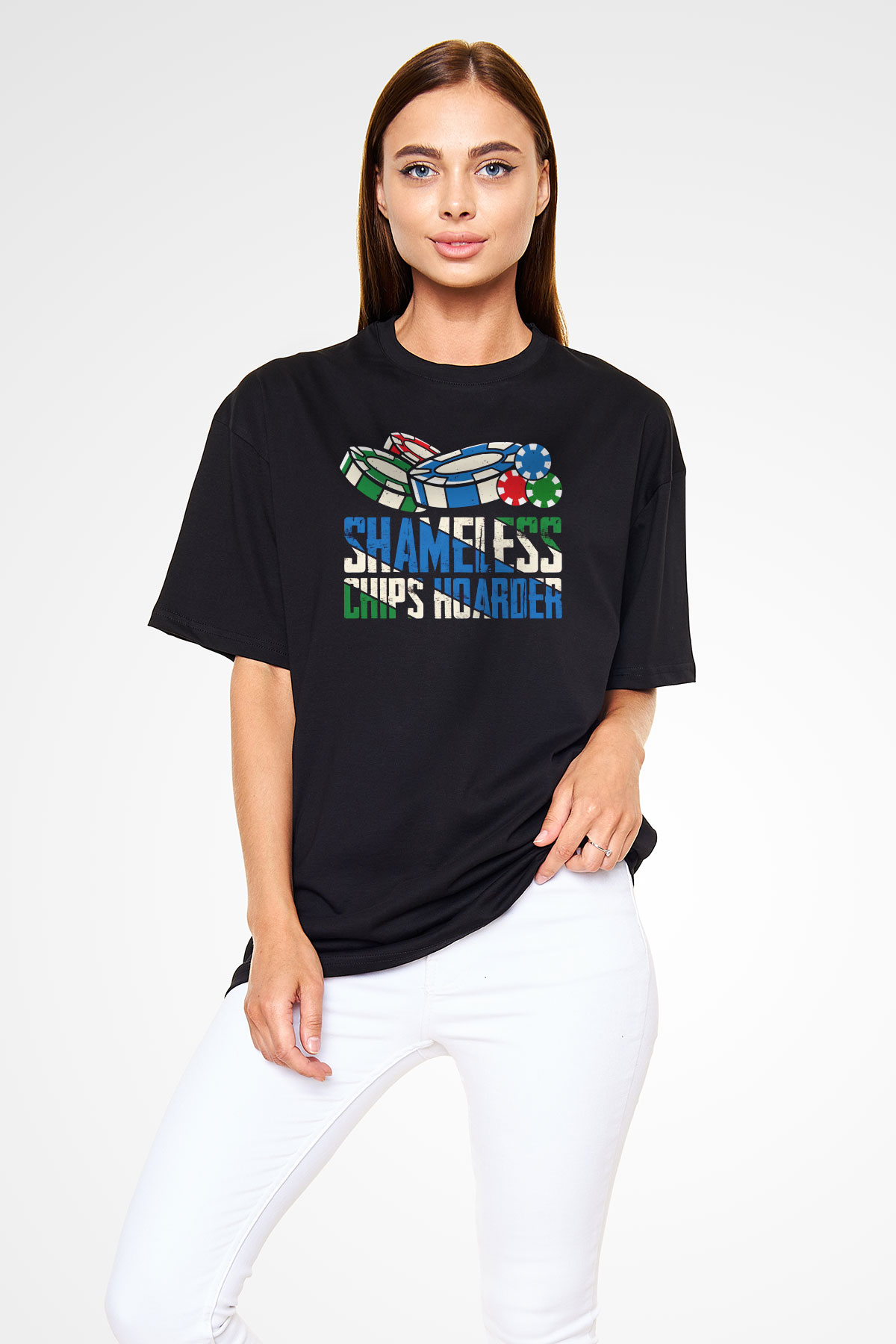Kumarbaz Siyah Oversize Tişört Oversize T-shirt - TişörtFabrikası