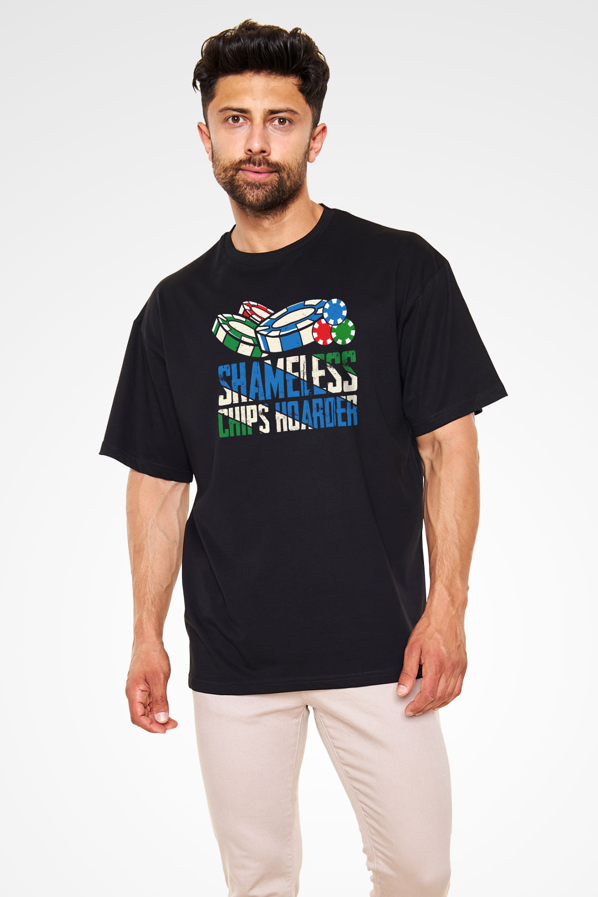 Kumarbaz Siyah Oversize Tişört Oversize T-shirt - TişörtFabrikası