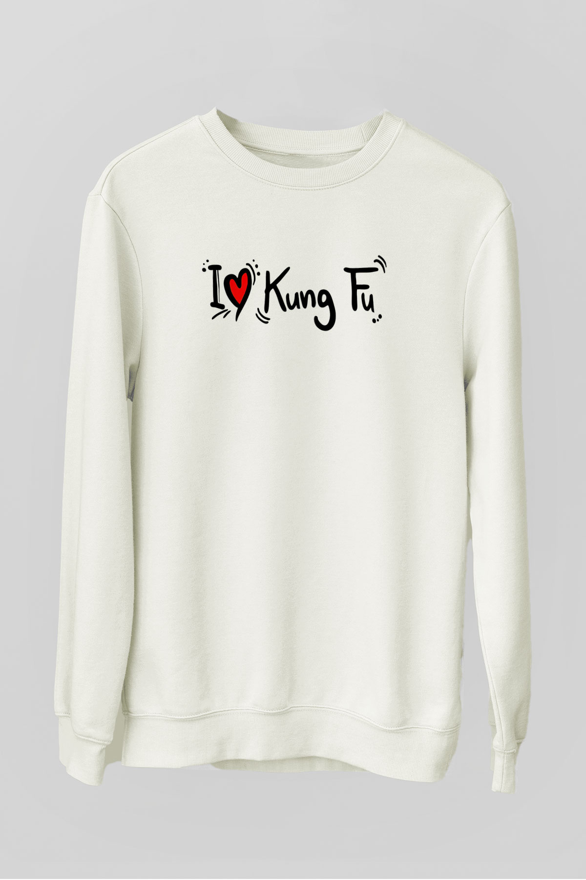 Kung Fu Beyaz Unisex Sweatshirt