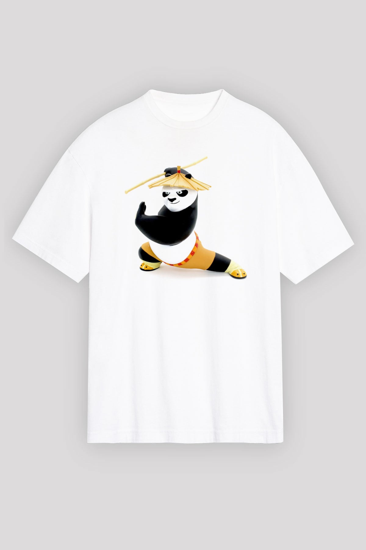 Kung Fu Beyaz Oversize Tişört Oversize T-shirt - TişörtFabrikası