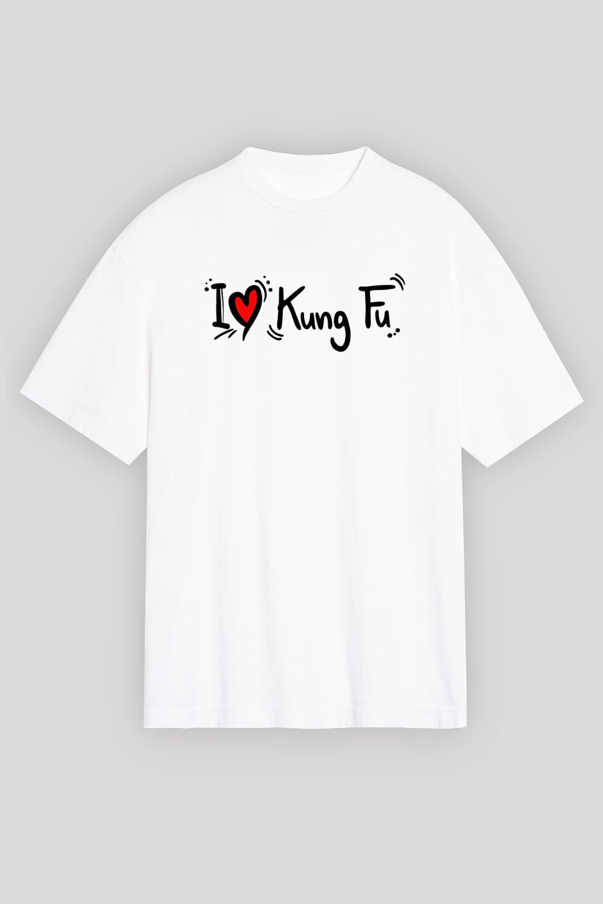 Kung Fu Beyaz Oversize Tişört Oversize T-shirt - TişörtFabrikası