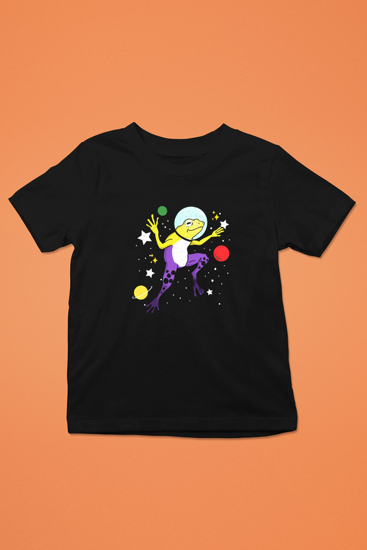 Kurbağa Siyah Unisex Çocuk Tişört