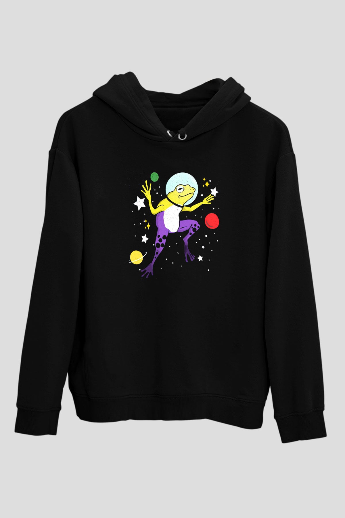 Kurbağa Siyah Unisex Hoodie