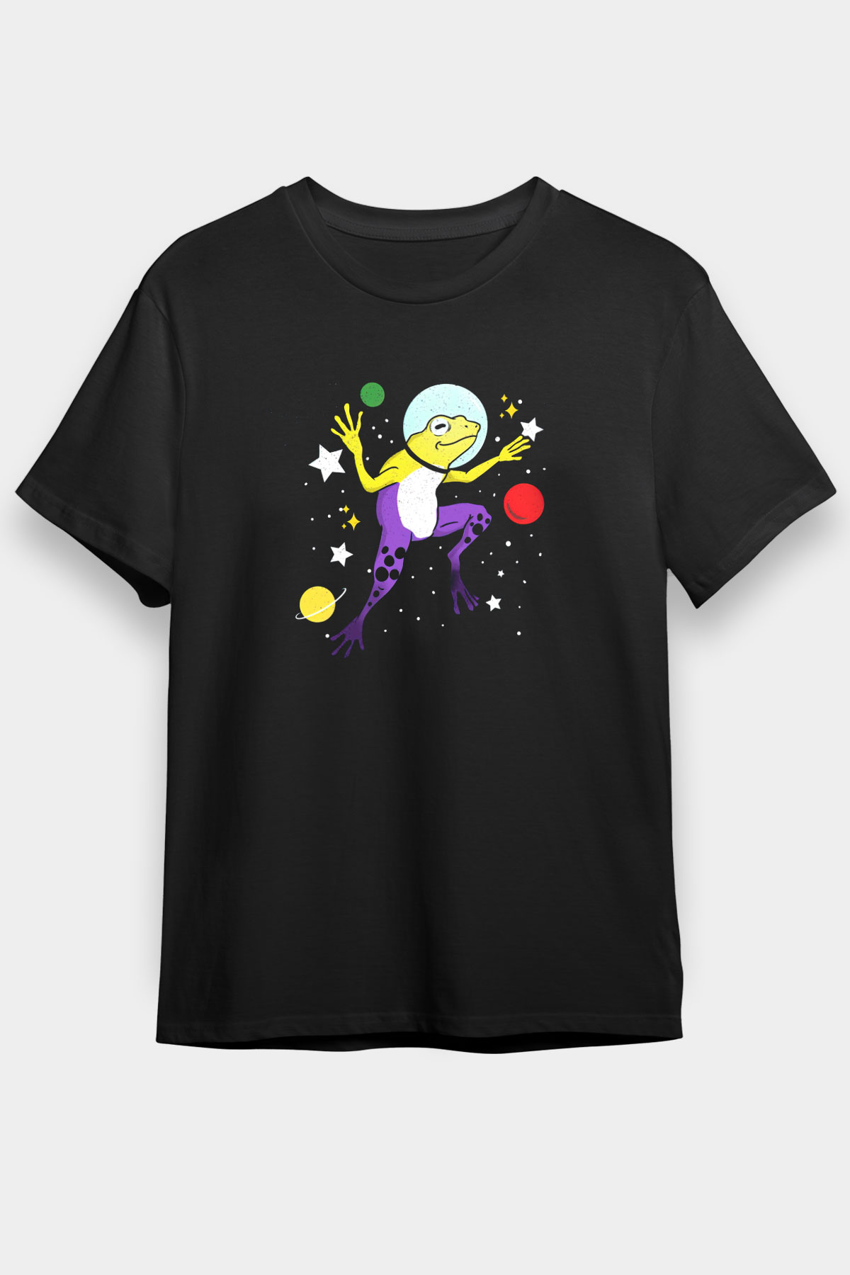 Kurbağa Siyah Unisex Tişört T-Shirt - TişörtFabrikası