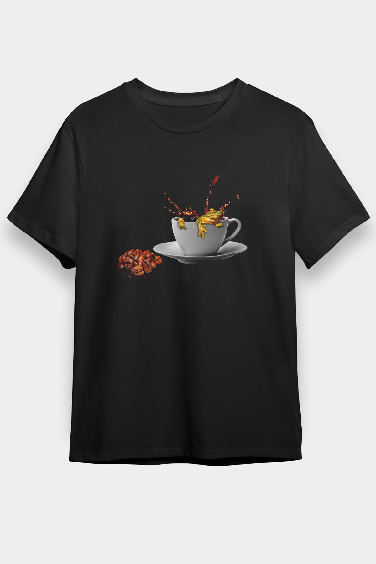 Kurbağa Siyah Unisex Tişört T-Shirt - TişörtFabrikası