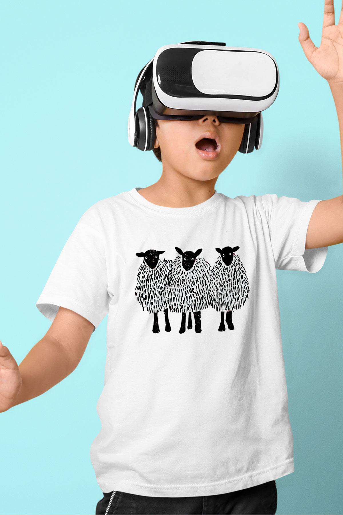 Kurban Bayramı Baskılı Beyaz Unisex Beyaz Çocuk Tişört - Tshirt