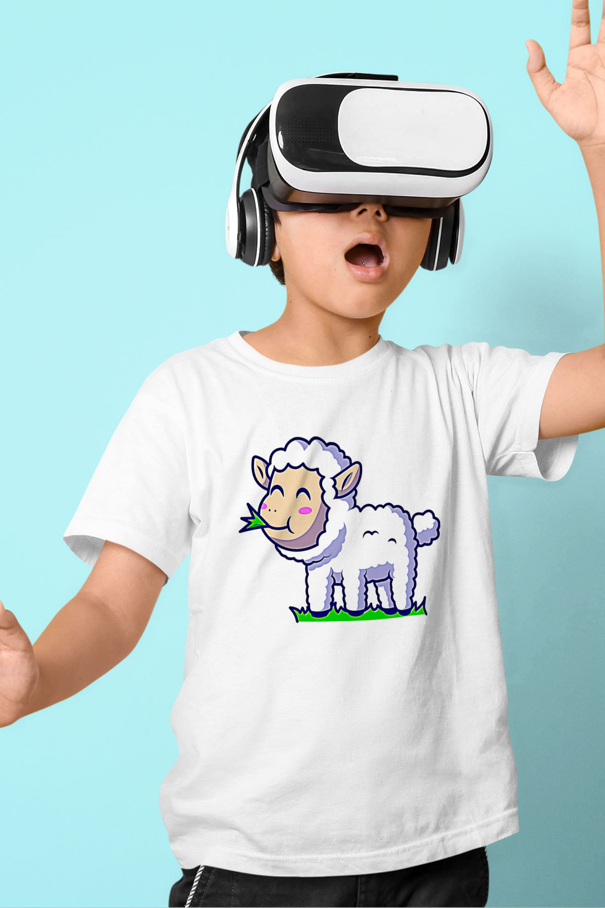 Kurban Bayramı Baskılı Beyaz Unisex Beyaz Çocuk Tişört - Tshirt