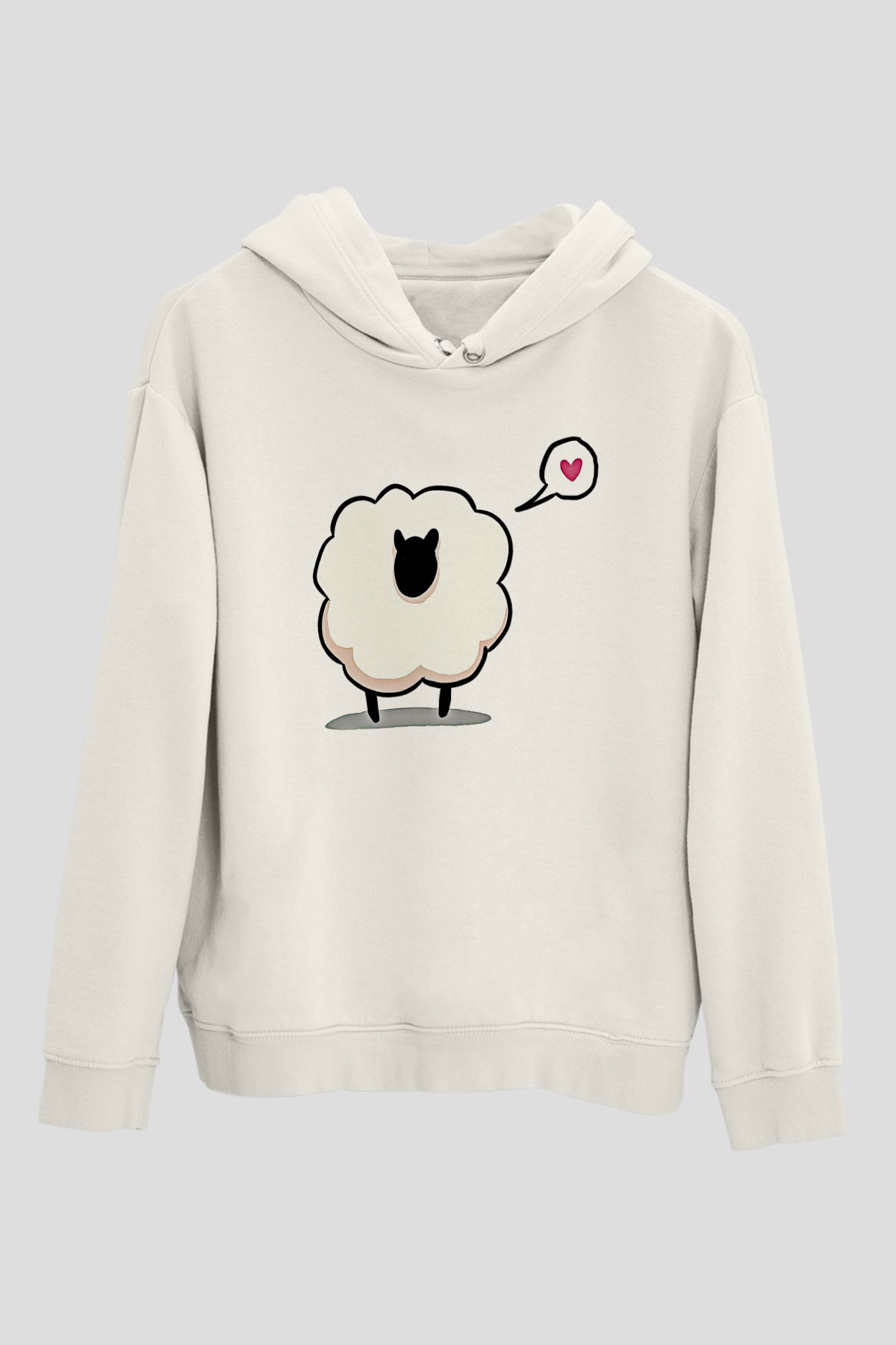 Kurban Bayramı Baskılı Beyaz Unisex Kapüşonlu Sweatshirt