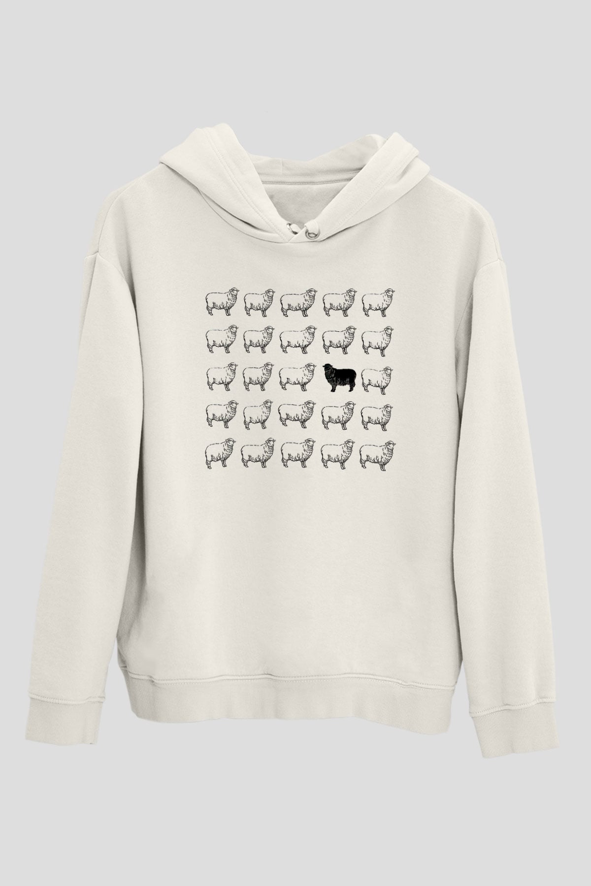Kurban Bayramı Baskılı Beyaz Unisex Kapüşonlu Sweatshirt
