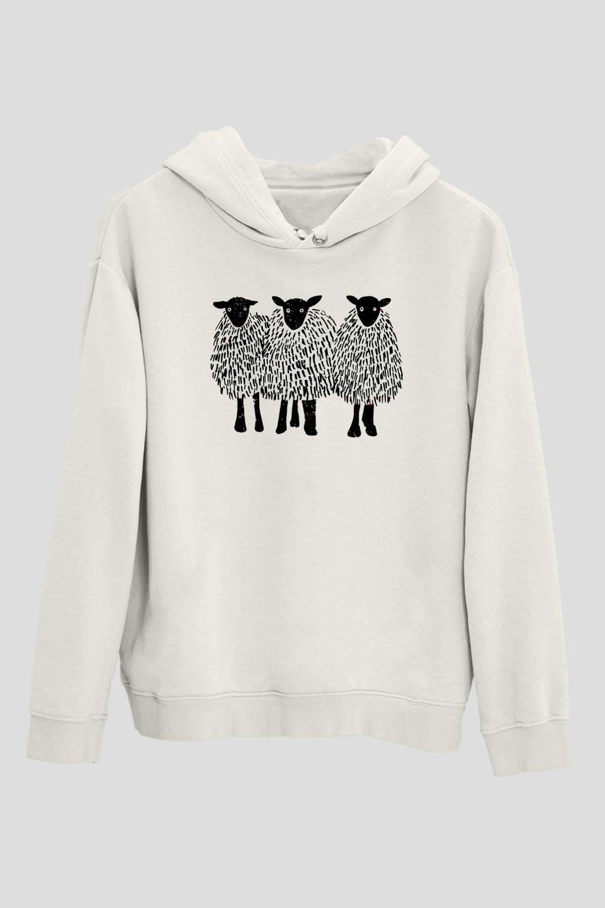 Kurban Bayramı Baskılı Beyaz Unisex Kapüşonlu Sweatshirt