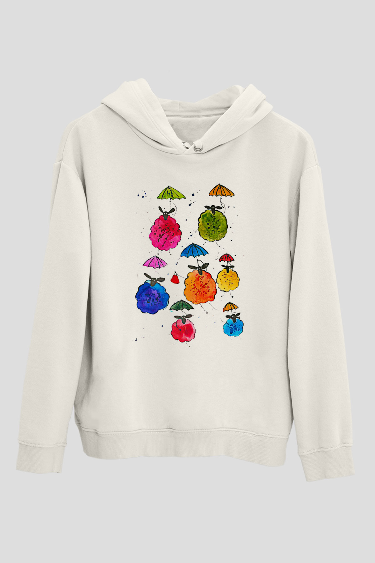 Kurban Bayramı Baskılı Beyaz Unisex Kapüşonlu Sweatshirt