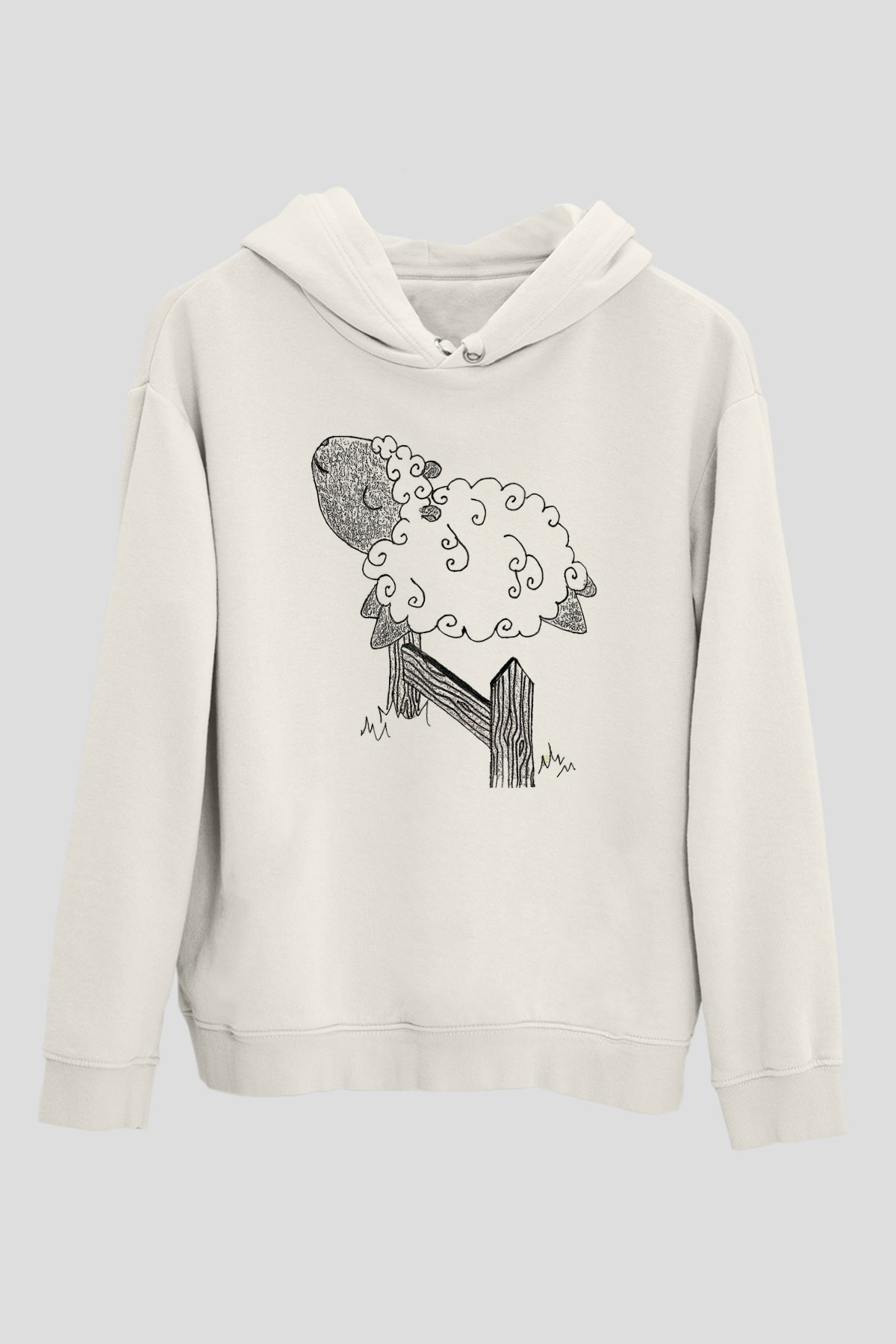 Kurban Bayramı Baskılı Beyaz Unisex Kapüşonlu Sweatshirt