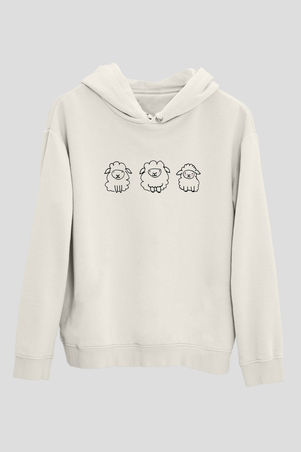 Kurban Bayramı Baskılı Beyaz Unisex Kapüşonlu Sweatshirt