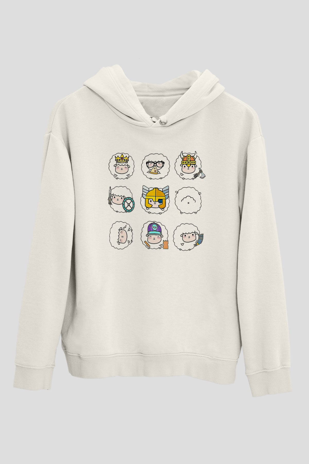Kurban Bayramı Baskılı Beyaz Unisex Kapüşonlu Sweatshirt