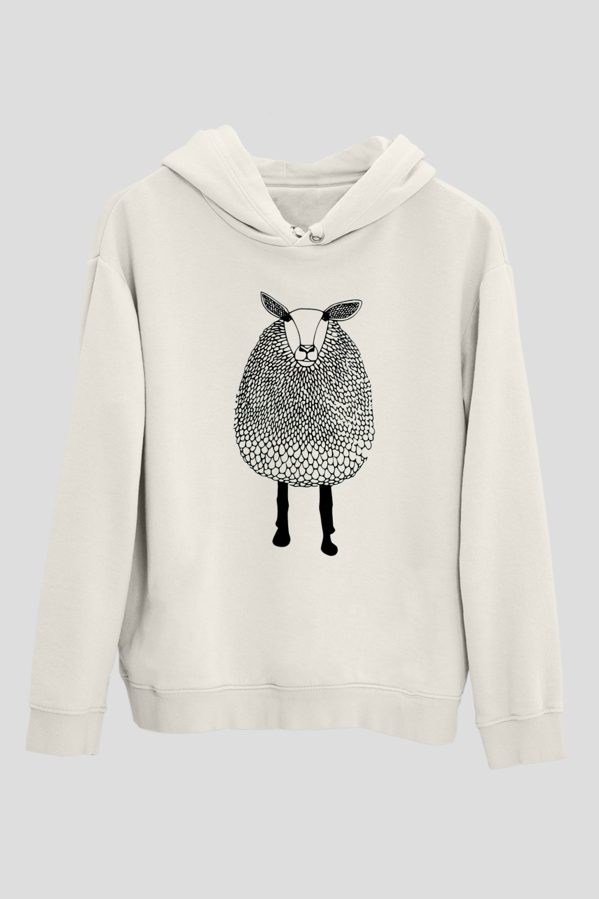 Kurban Bayramı Baskılı Beyaz Unisex Kapüşonlu Sweatshirt