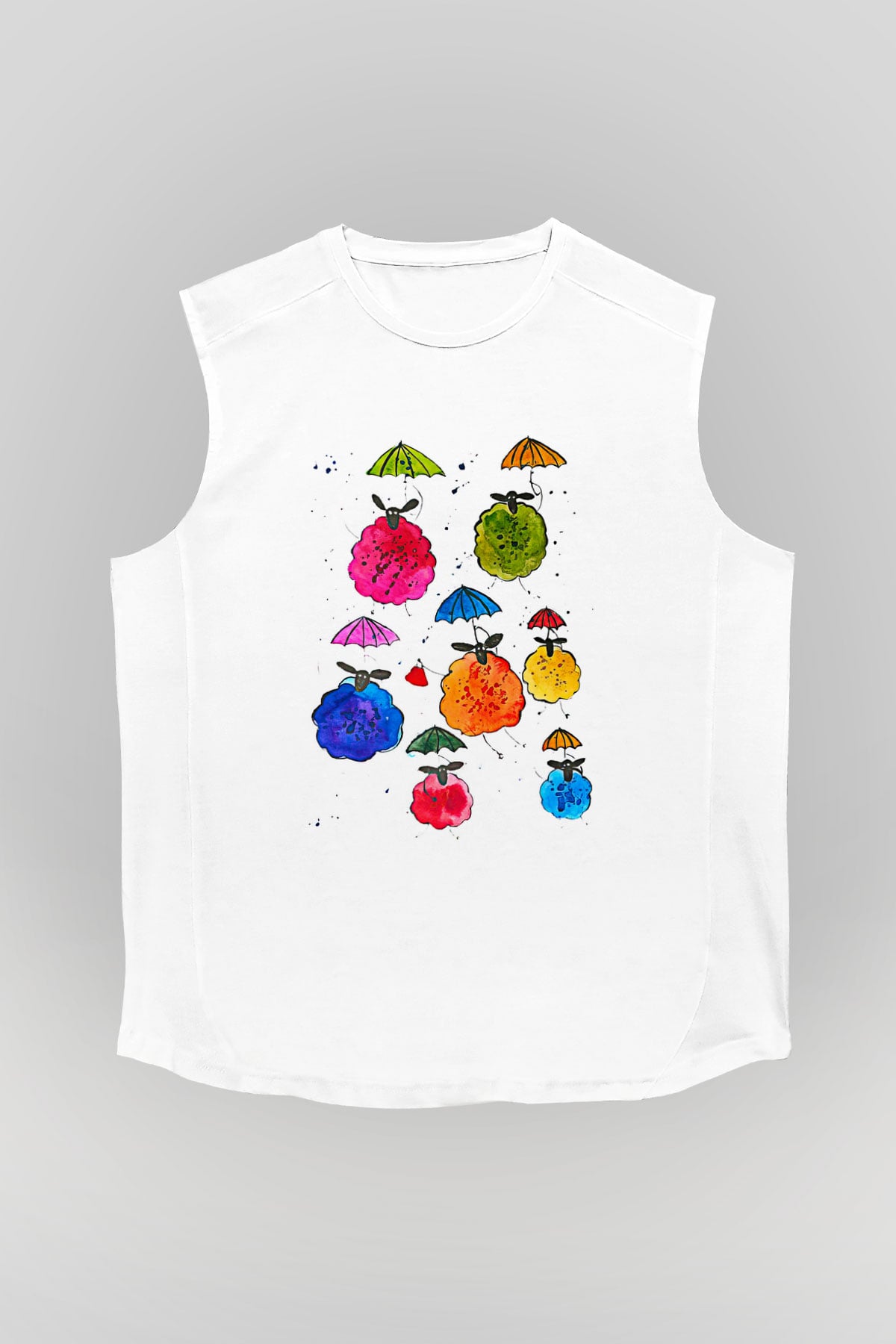 Kurban Bayramı Baskılı Beyaz Unisex Kolsuz Tişört - Tshirt