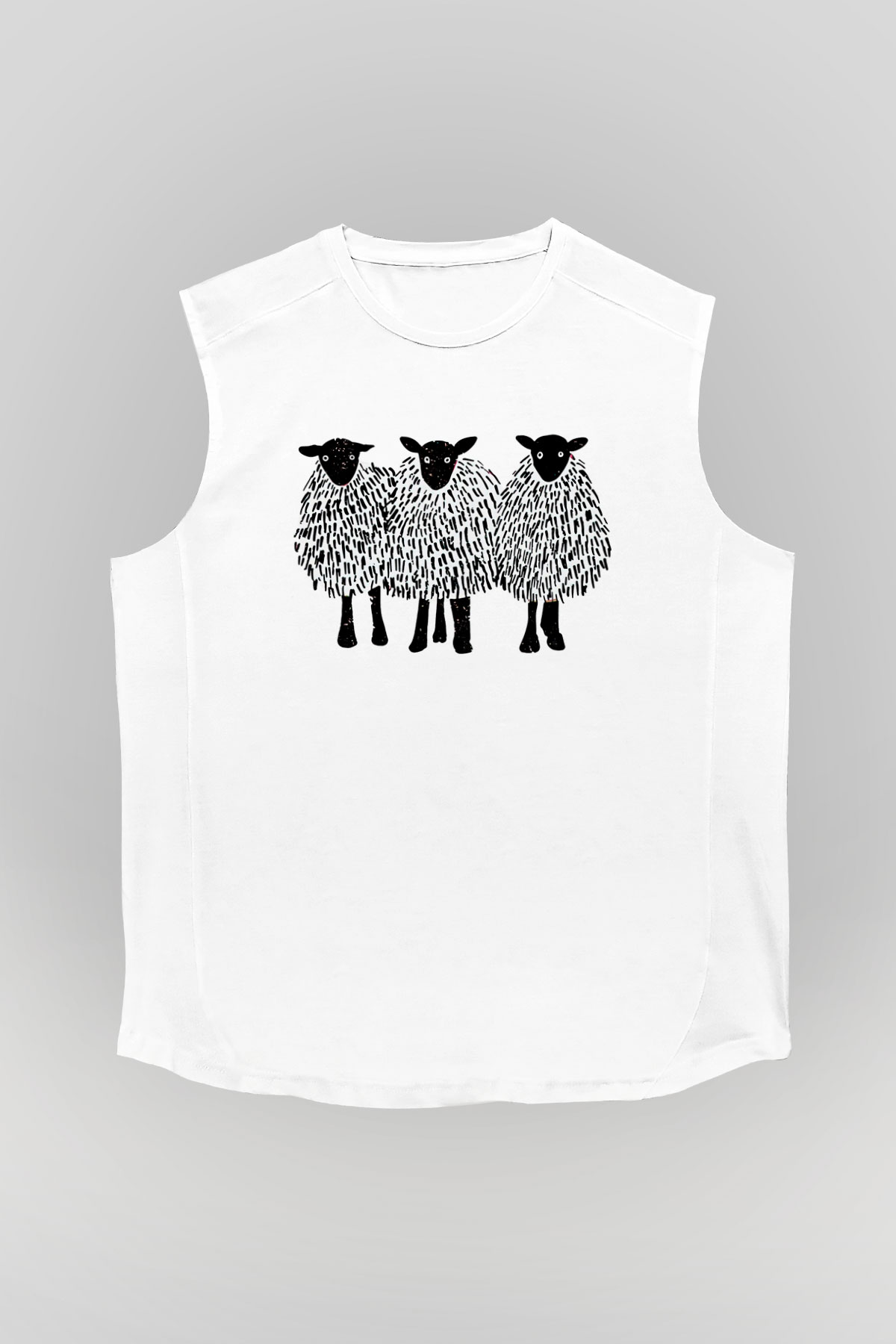 Kurban Bayramı Baskılı Beyaz Unisex Kolsuz Tişört - Tshirt