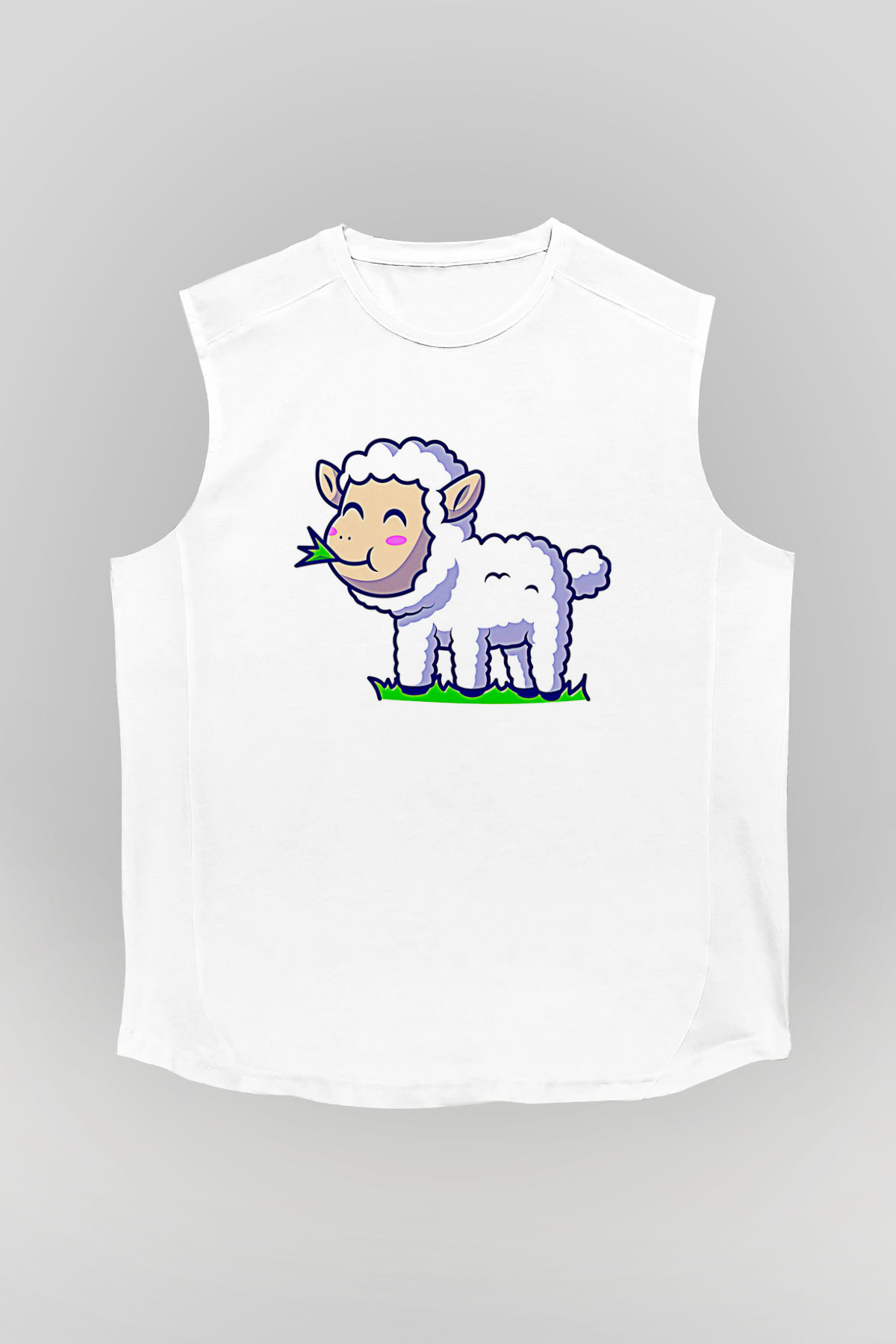 Kurban Bayramı Baskılı Beyaz Unisex Kolsuz Tişört - Tshirt