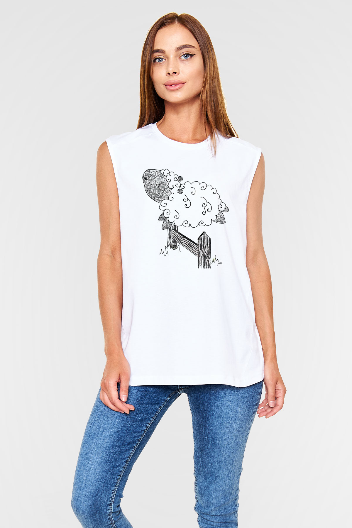 Kurban Bayramı Baskılı Beyaz Unisex Kolsuz Tişört - Tshirt