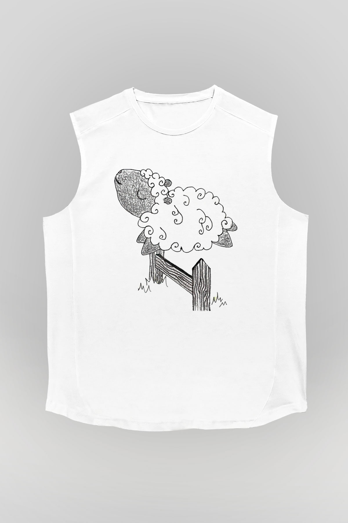Kurban Bayramı Baskılı Beyaz Unisex Kolsuz Tişört - Tshirt
