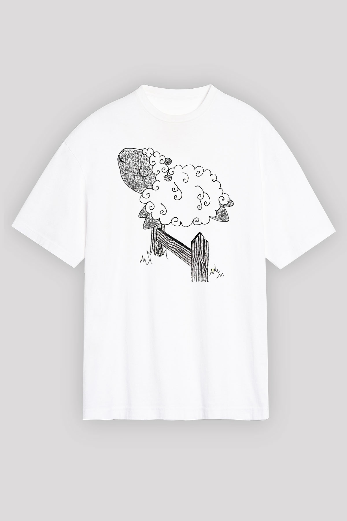 Kurban Bayramı Baskılı Beyaz Unisex Oversize Tişört - Tshirt