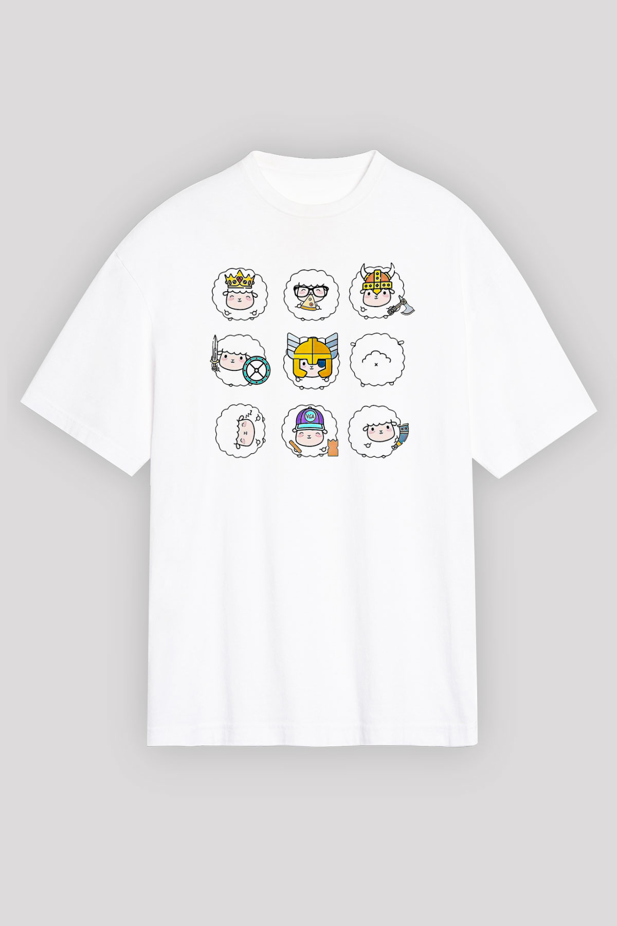Kurban Bayramı Baskılı Beyaz Unisex Oversize Tişört - Tshirt