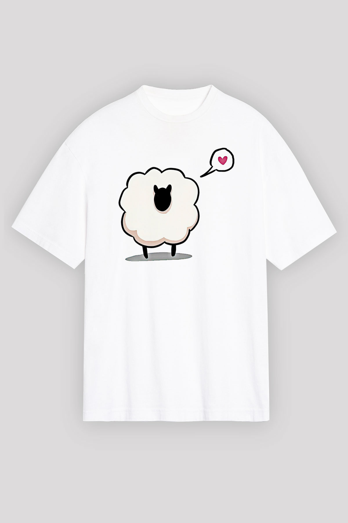Kurban Bayramı Baskılı Beyaz Unisex Oversize Tişört - Tshirt