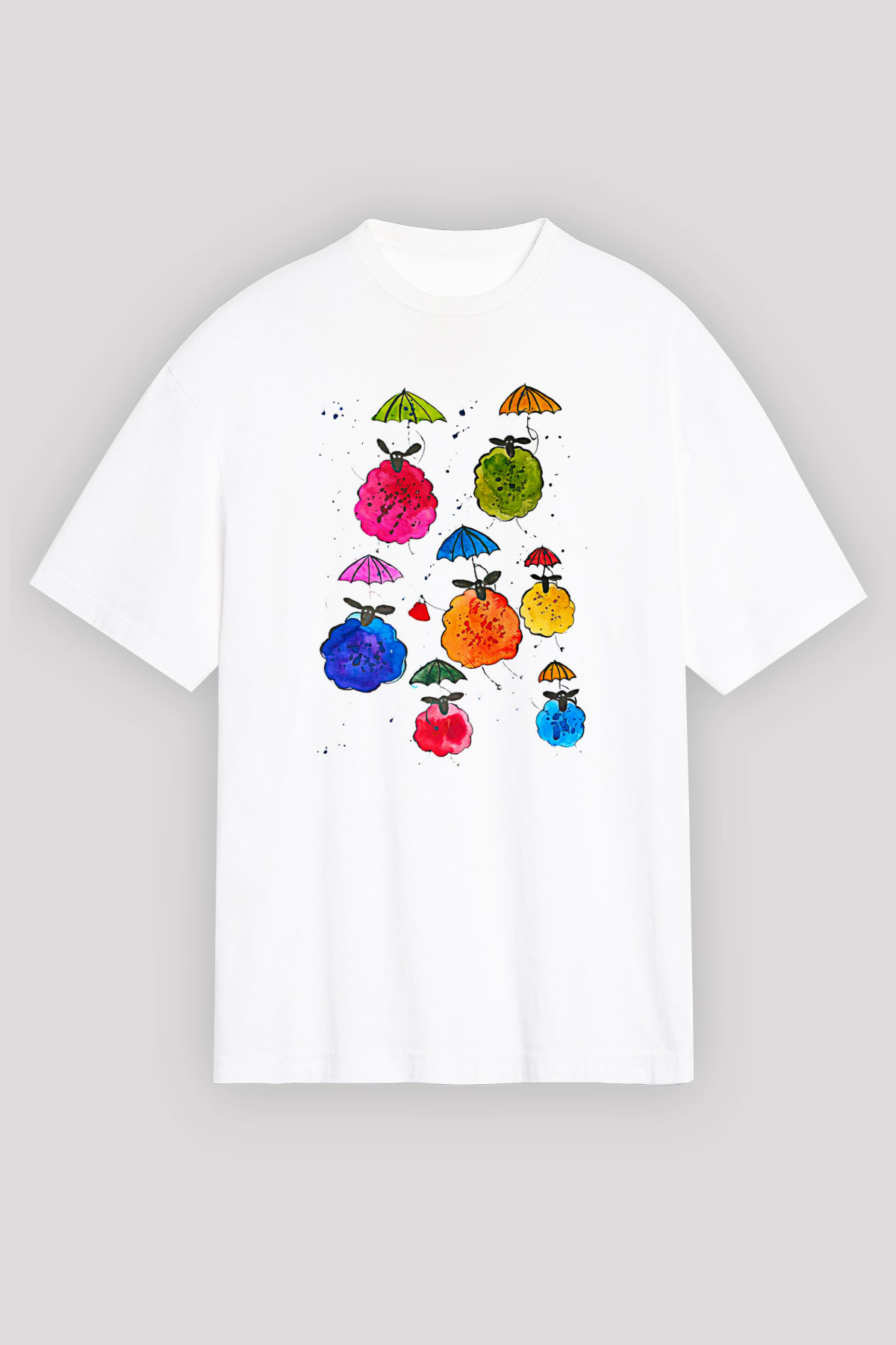 Kurban Bayramı Baskılı Beyaz Unisex Oversize Tişört - Tshirt