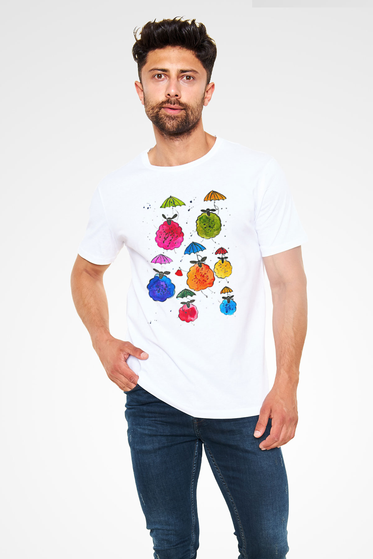 Kurban Bayramı Baskılı Unisex Beyaz Tişört - Tshirt