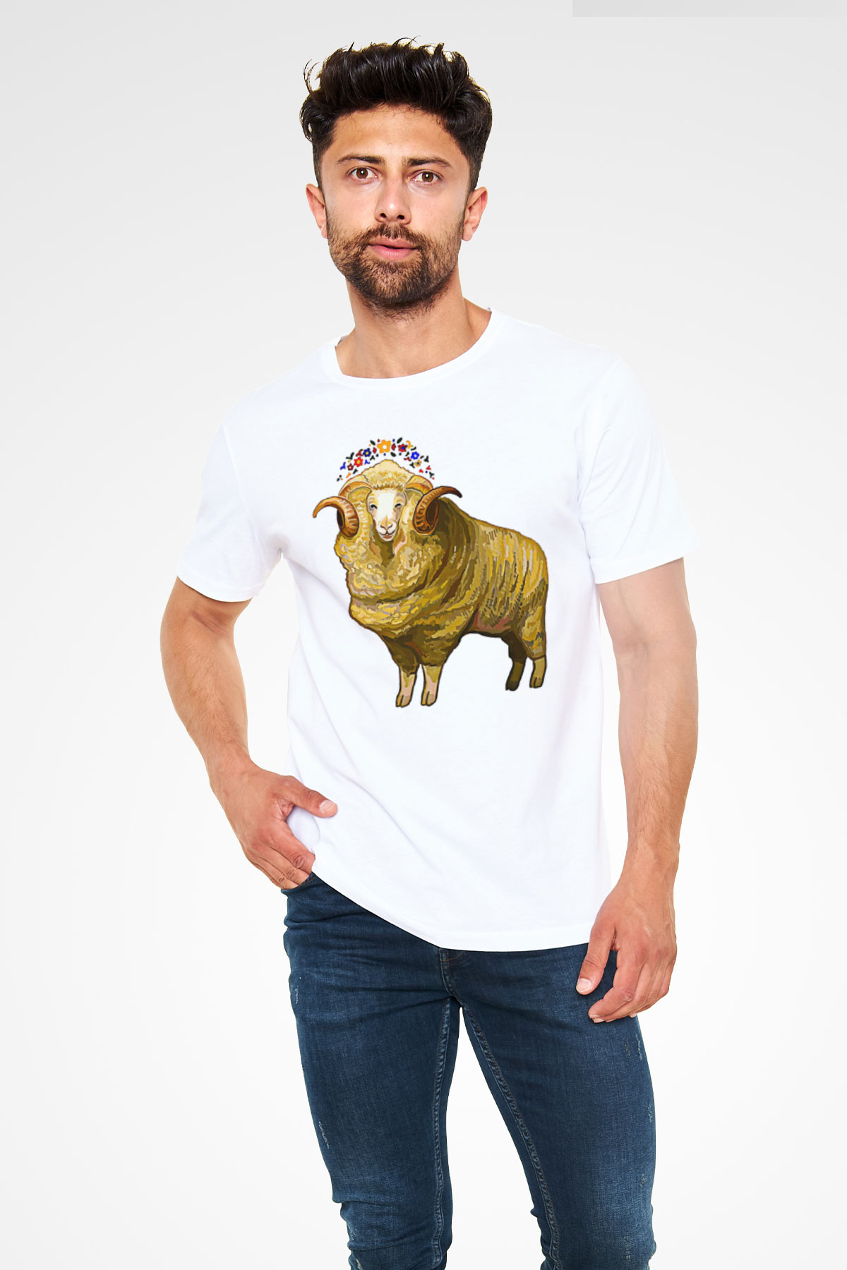 Kurban Bayramı Baskılı Unisex Beyaz Tişört - Tshirt