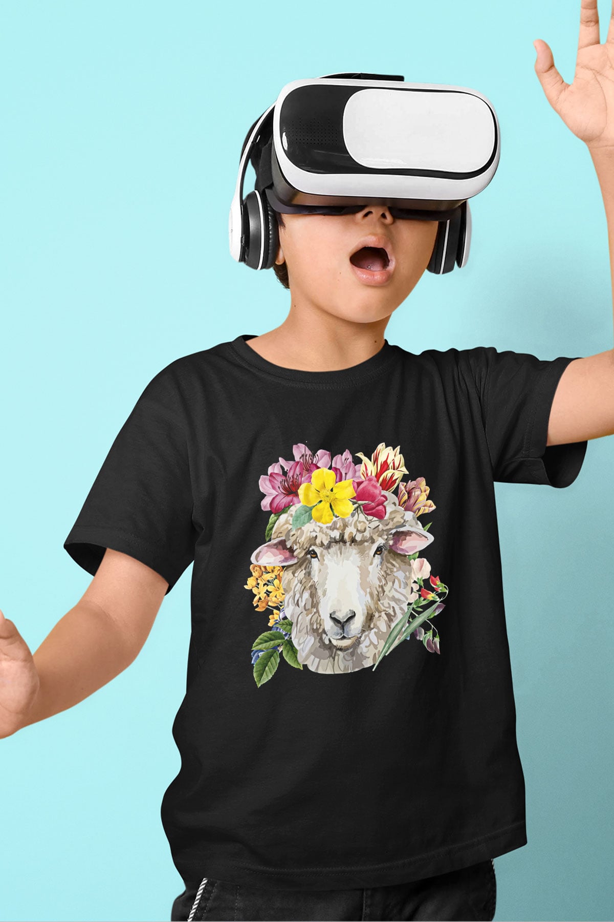 Kurban Bayramı Baskılı Unisex Siyah Çocuk Tişört - Tshirt