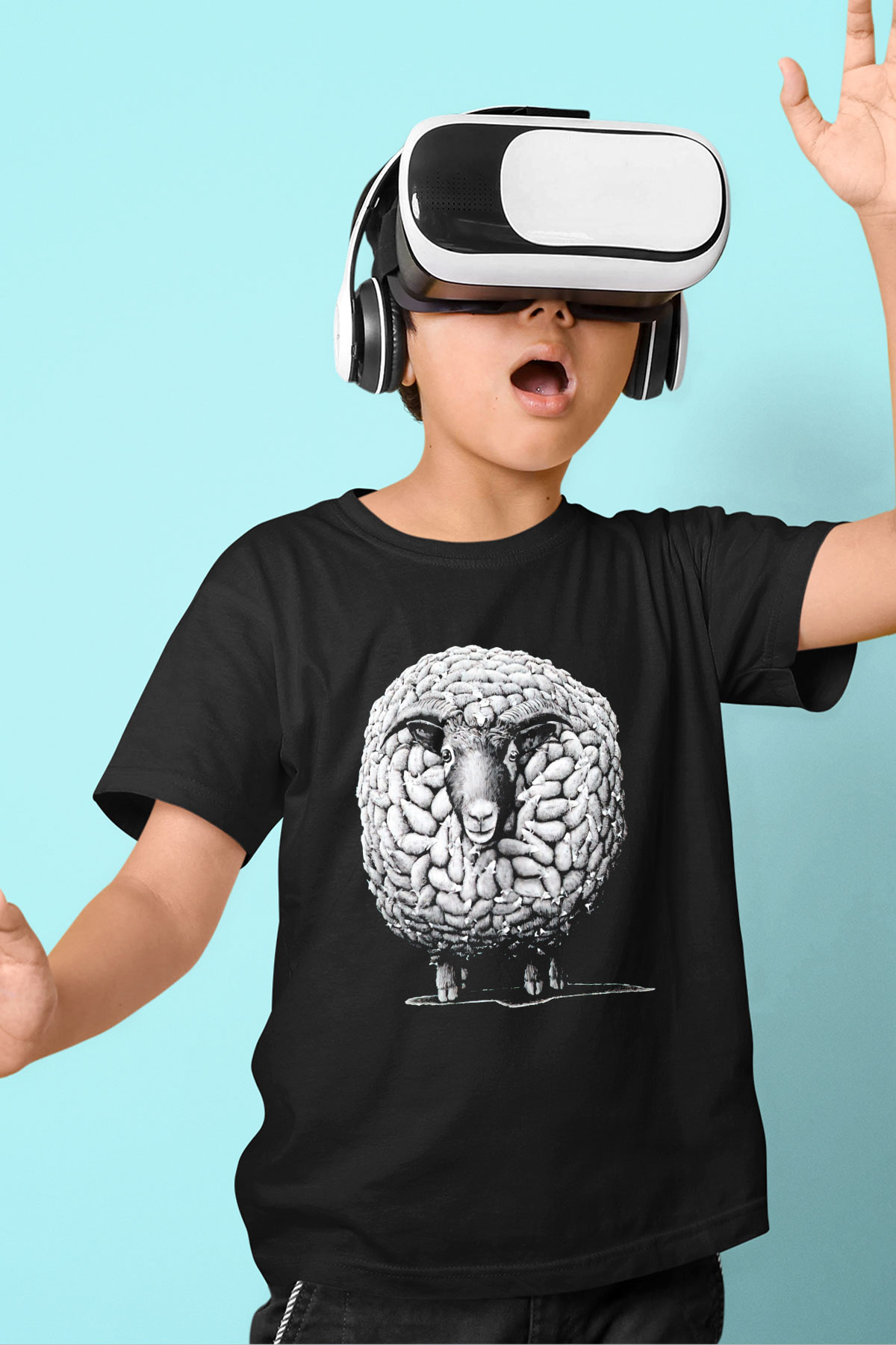 Kurban Bayramı Baskılı Unisex Siyah Çocuk Tişört - Tshirt