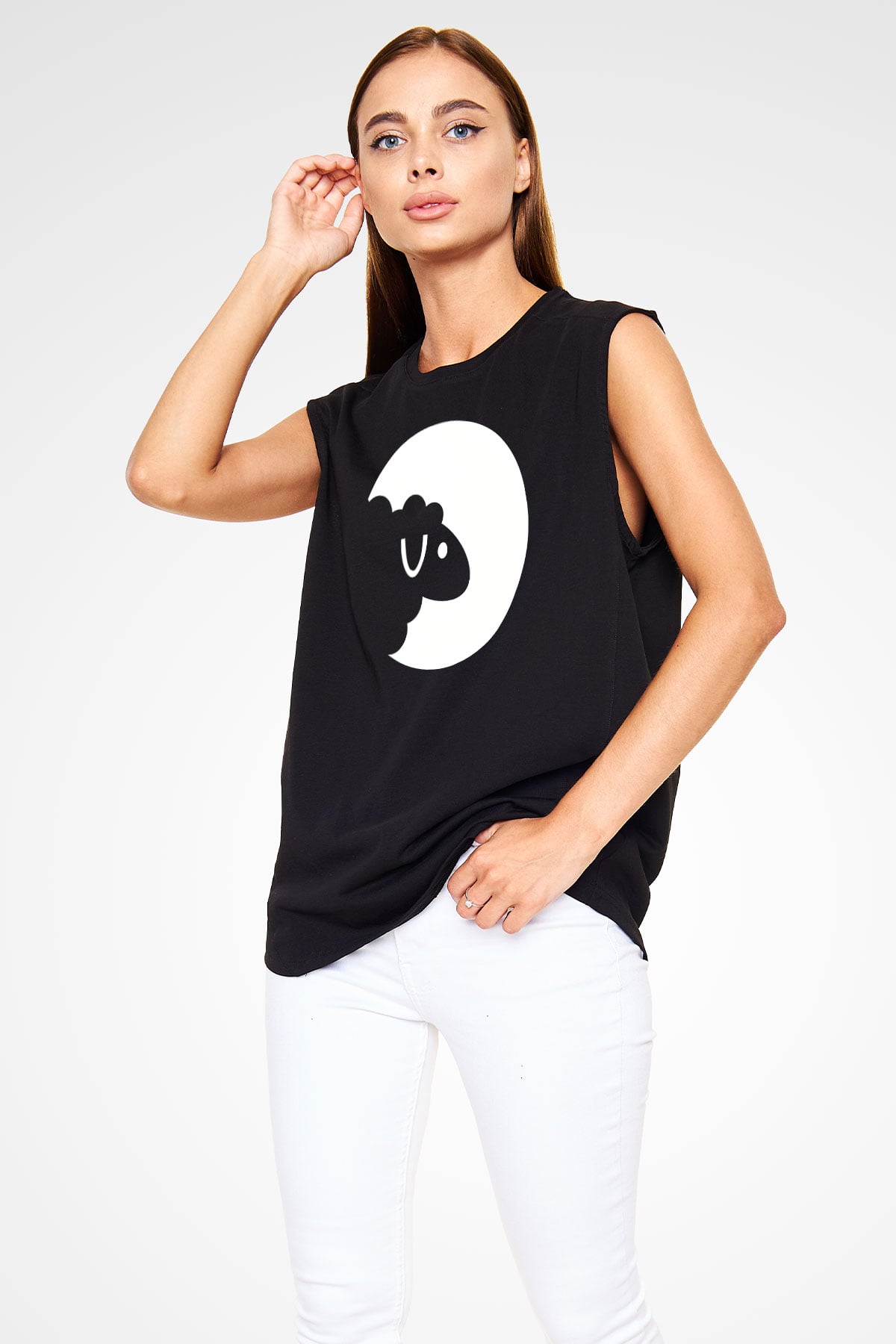 Kurban Bayramı Baskılı Unisex Siyah Kolsuz Tişört - Tshirt