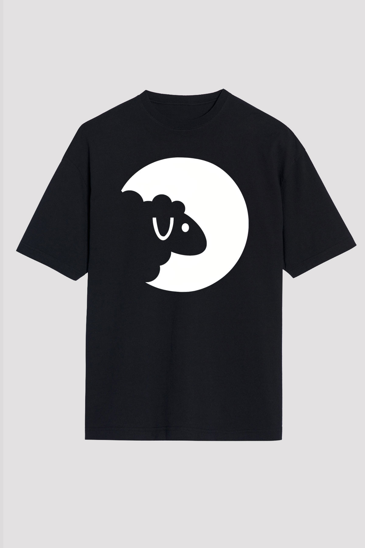 Kurban Bayramı Baskılı Unisex Siyah Oversize Tişört - Tshirt
