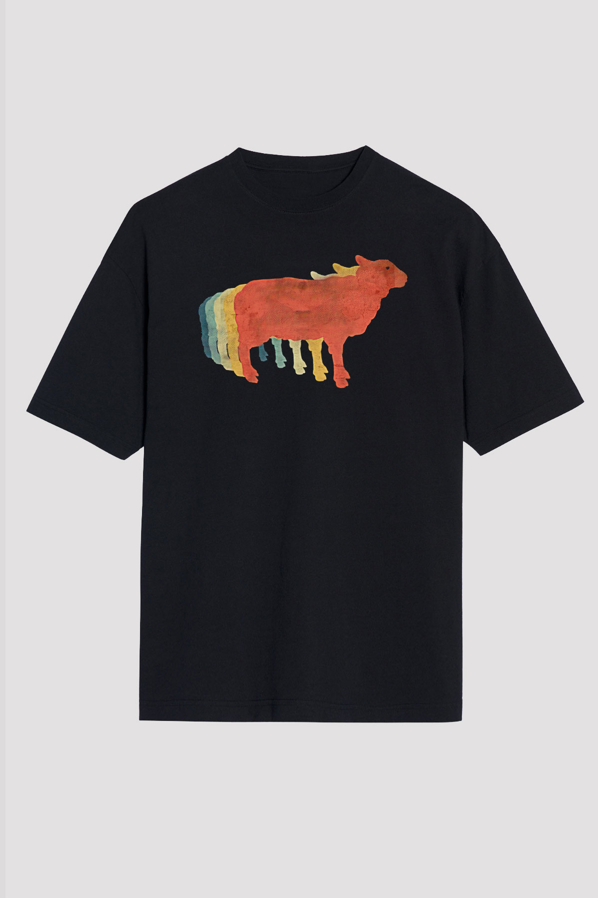 Kurban Bayramı Baskılı Unisex Siyah Oversize Tişört - Tshirt