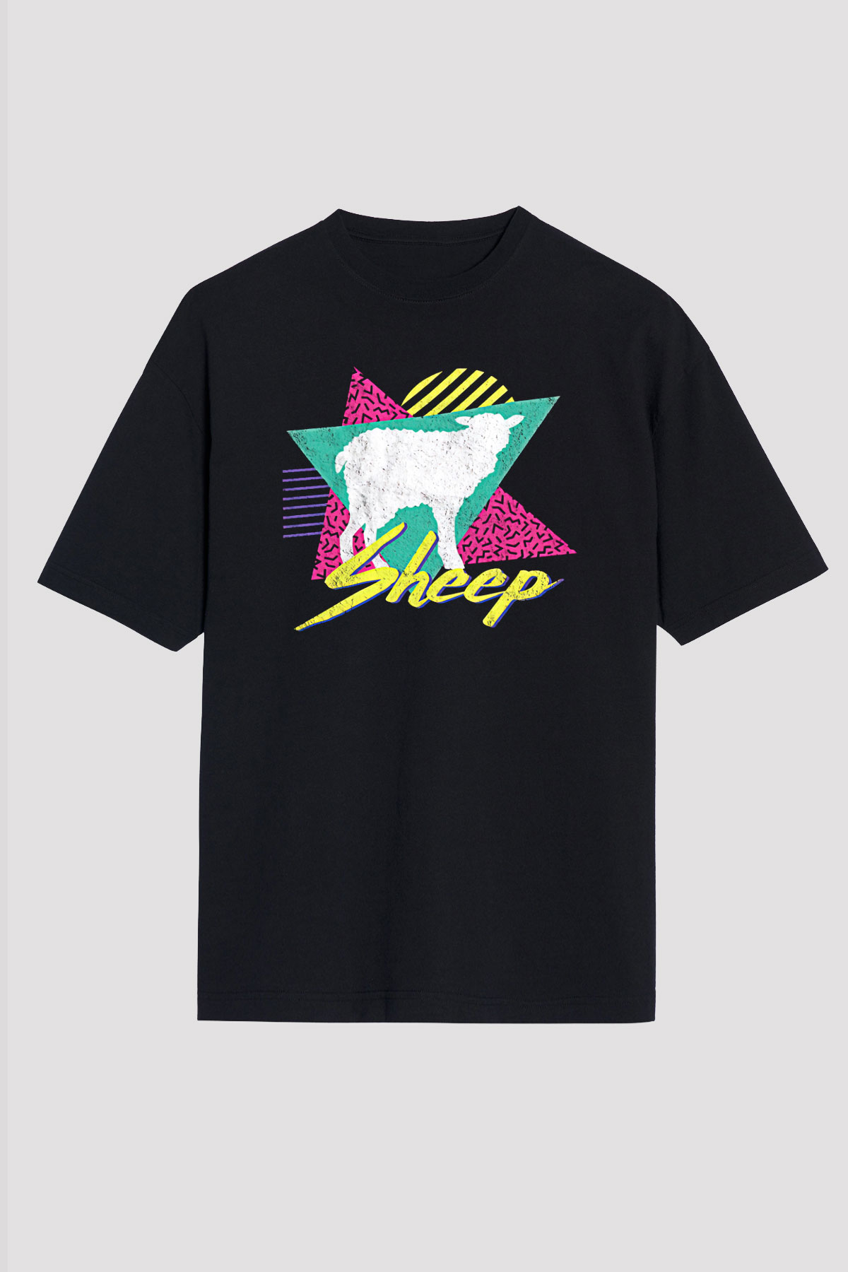 Kurban Bayramı Baskılı Unisex Siyah Oversize Tişört - Tshirt