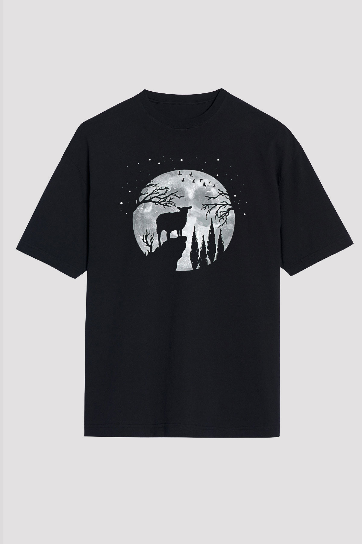Kurban Bayramı Baskılı Unisex Siyah Oversize Tişört - Tshirt