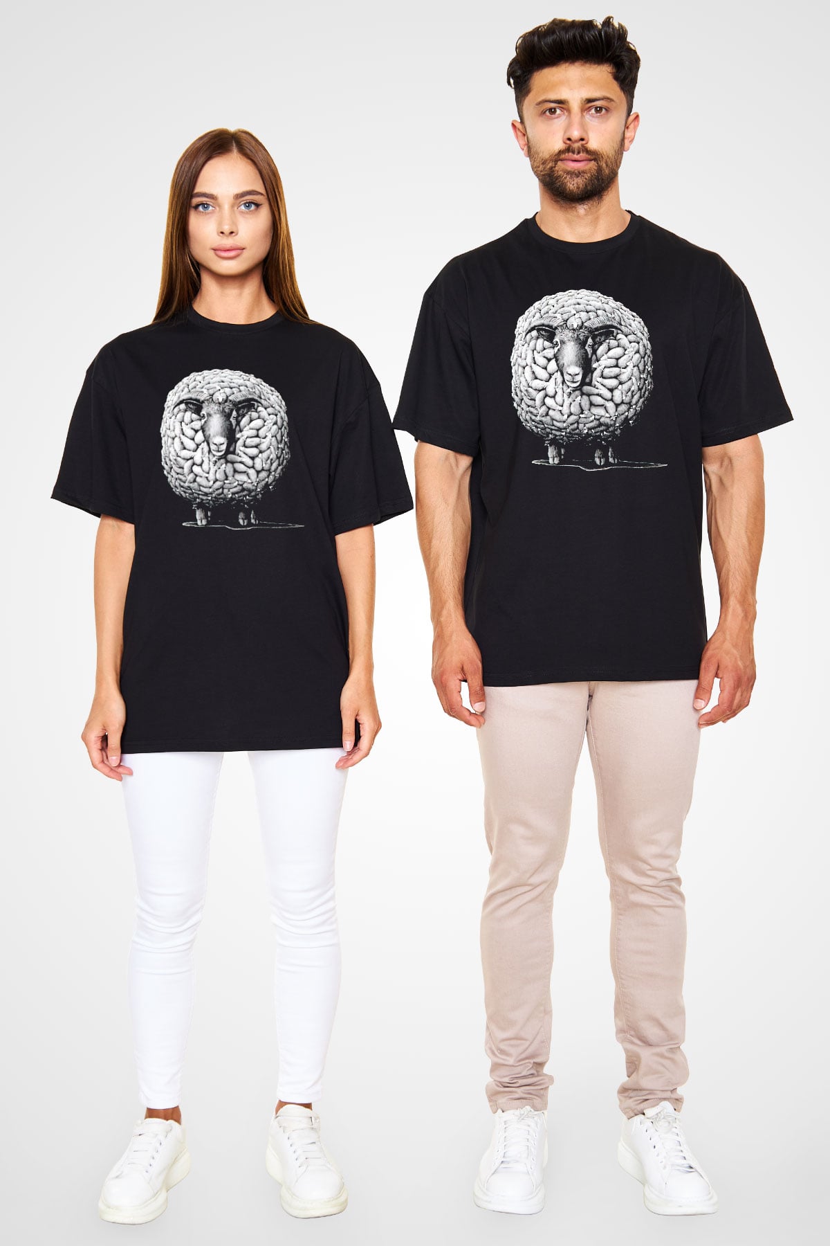 Kurban Bayramı Baskılı Unisex Siyah Oversize Tişört - Tshirt