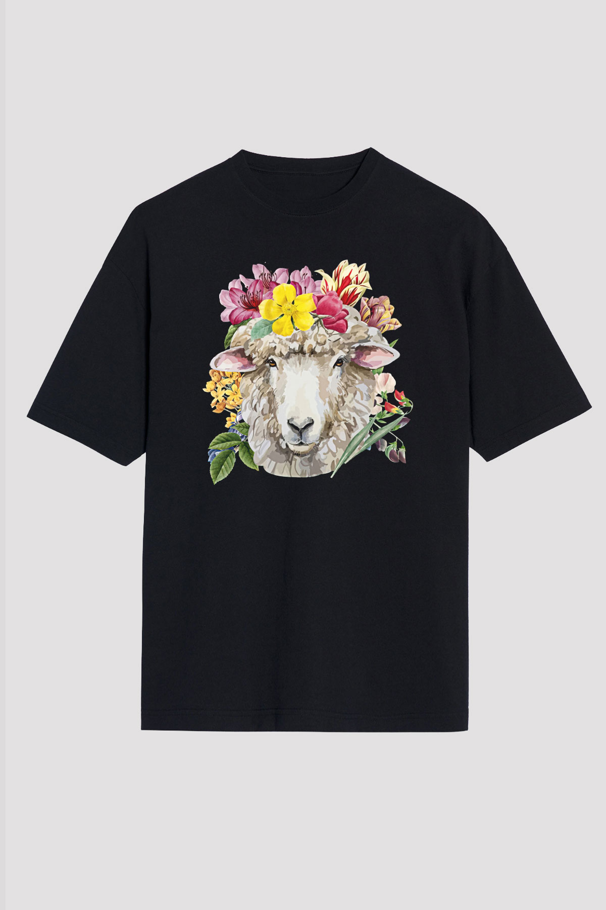 Kurban Bayramı Baskılı Unisex Siyah Oversize Tişört - Tshirt