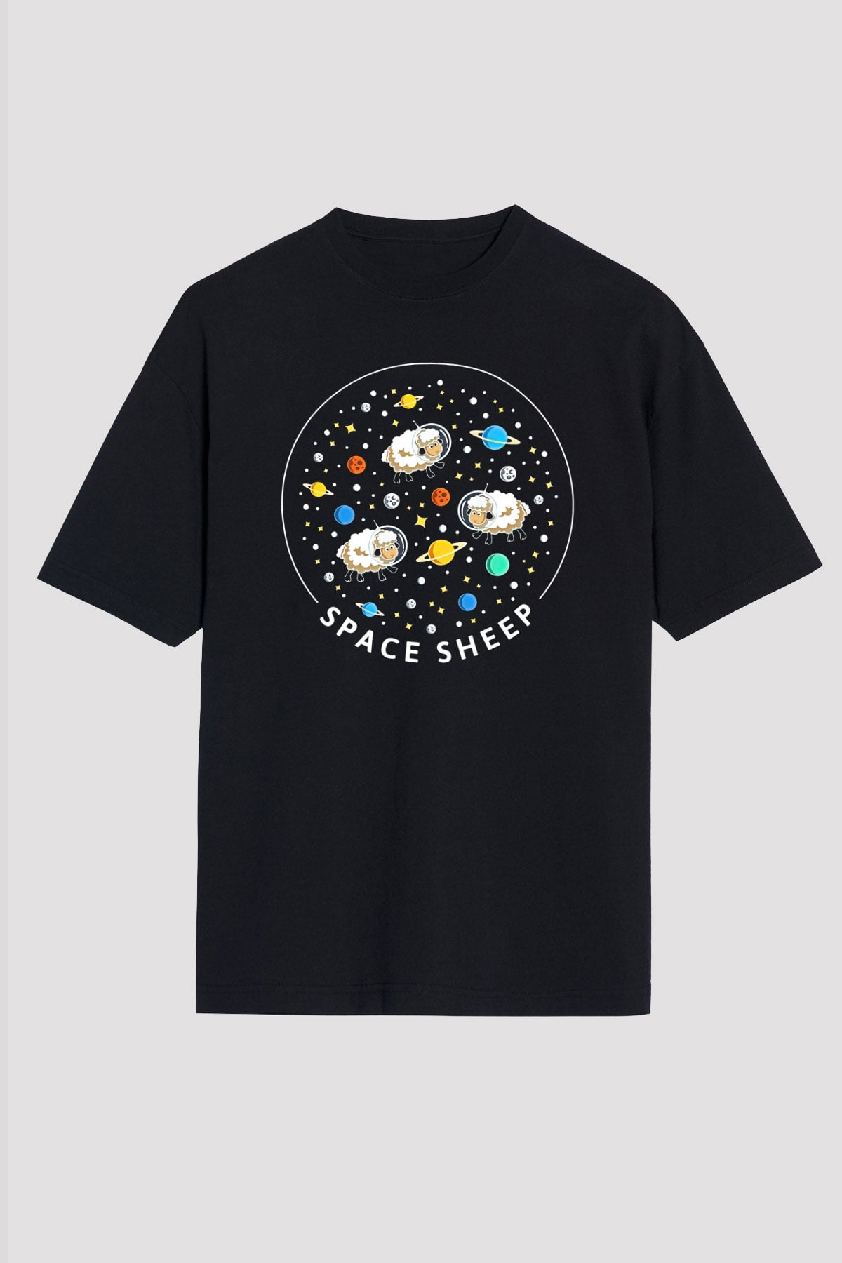 Kurban Bayramı Baskılı Unisex Siyah Oversize Tişört - Tshirt