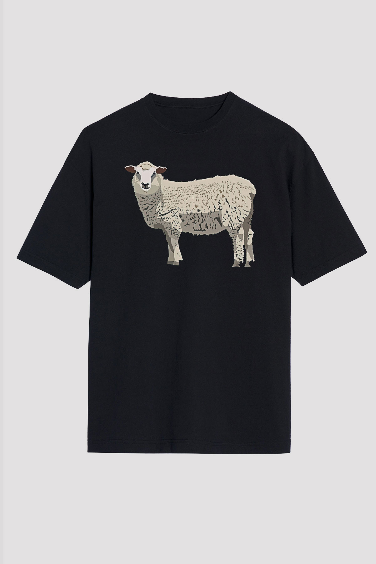 Kurban Bayramı Baskılı Unisex Siyah Oversize Tişört - Tshirt