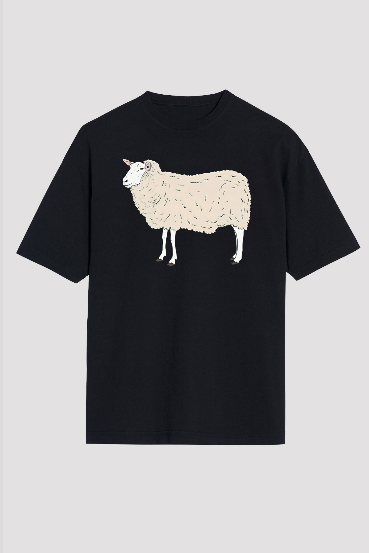 Kurban Bayramı Baskılı Unisex Siyah Oversize Tişört - Tshirt