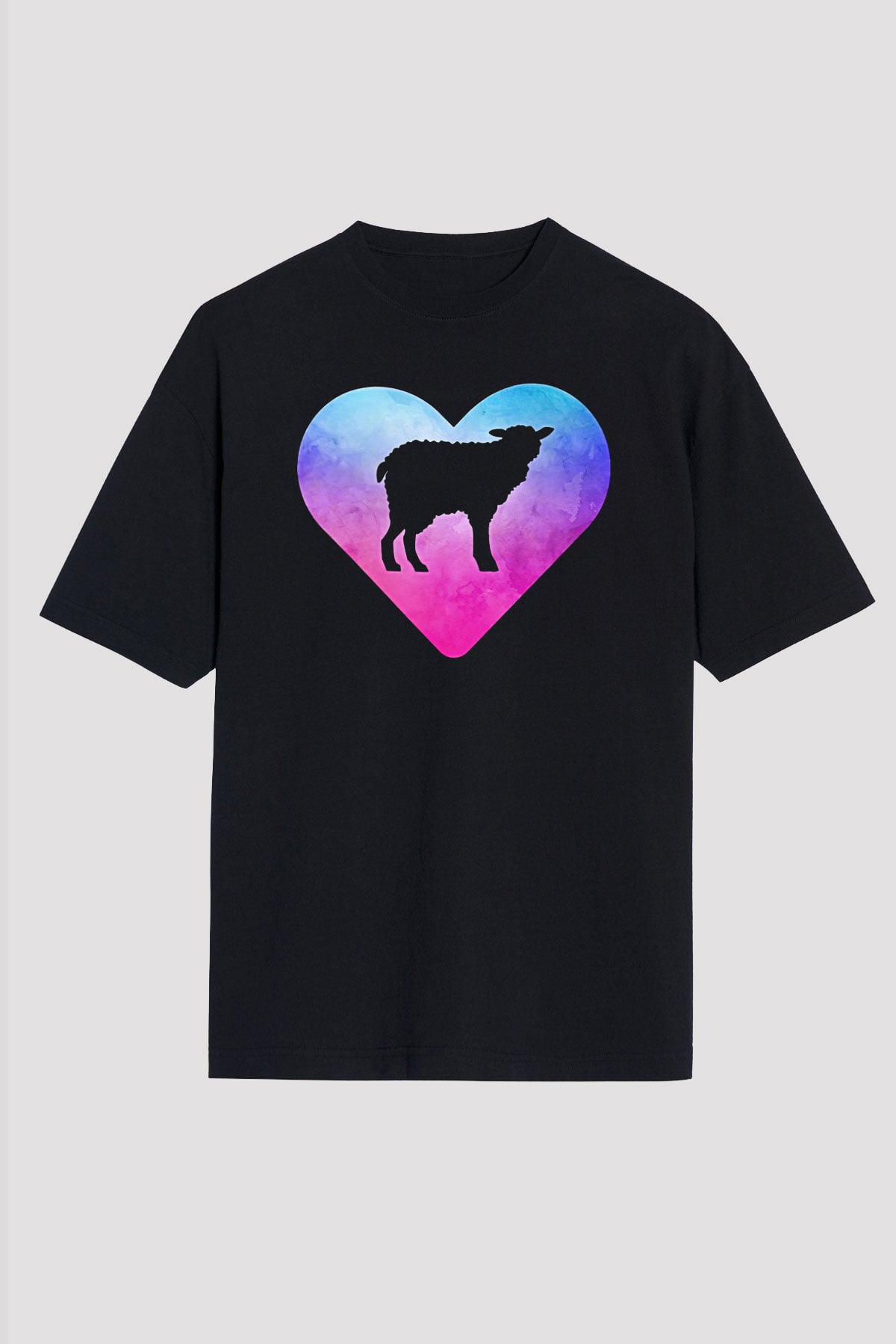Kurban Bayramı Baskılı Unisex Siyah Oversize Tişört - Tshirt