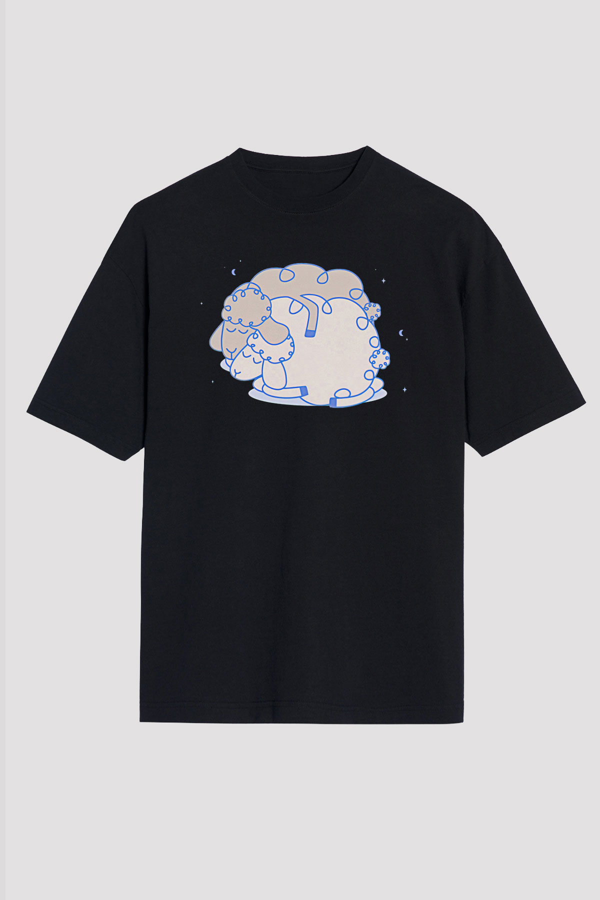 Kurban Bayramı Baskılı Unisex Siyah Oversize Tişört - Tshirt