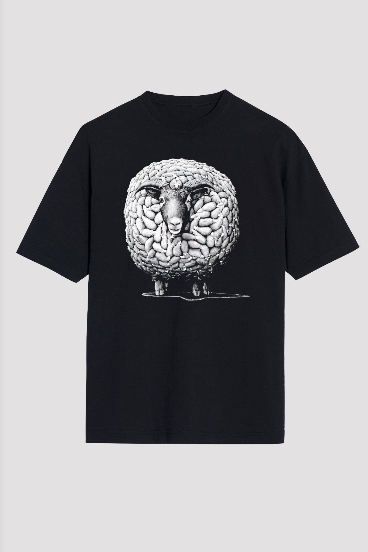 Kurban Bayramı Baskılı Unisex Siyah Oversize Tişört - Tshirt