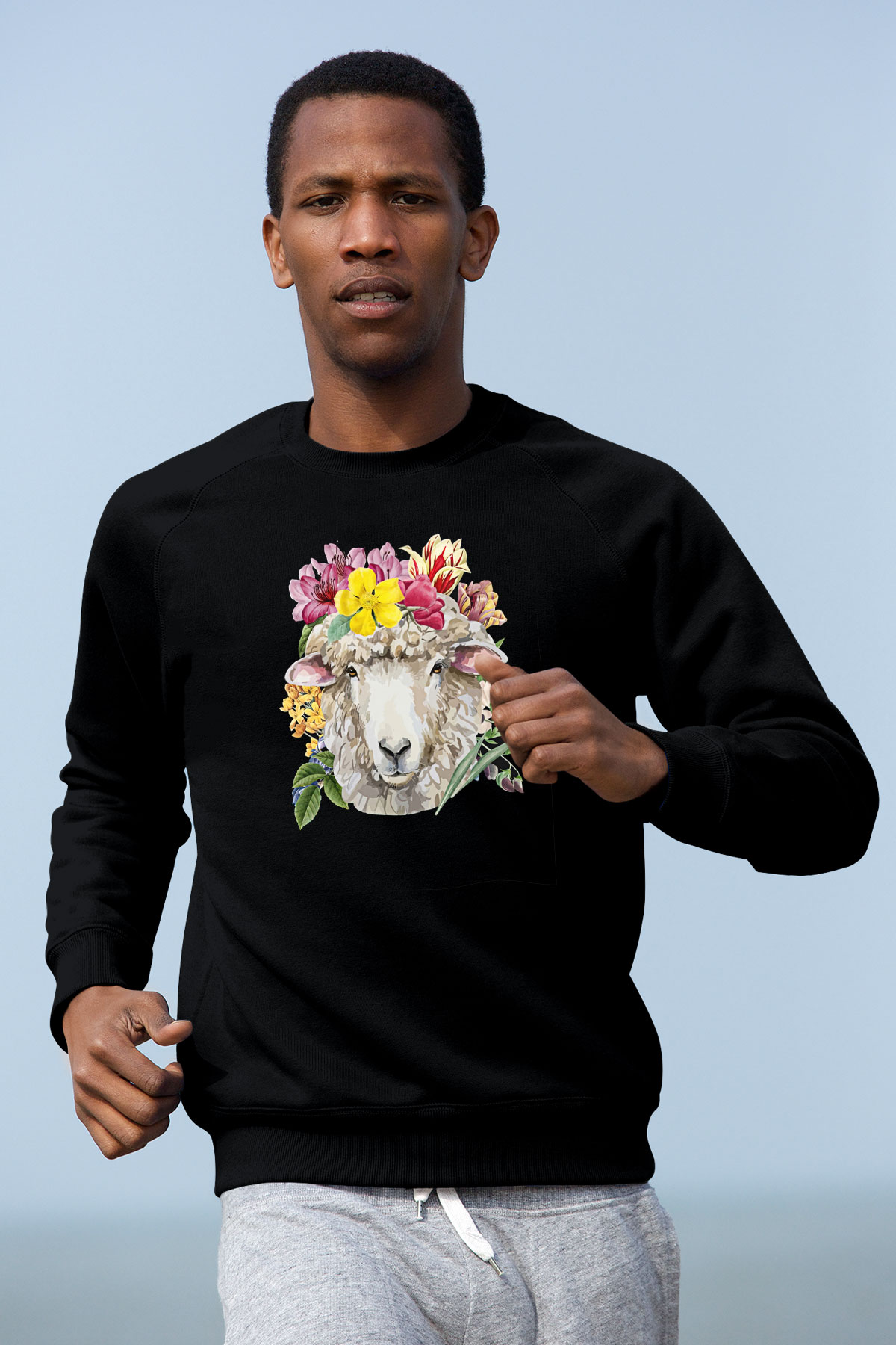 Kurban Bayramı Baskılı Unisex Siyah Sweatshirt