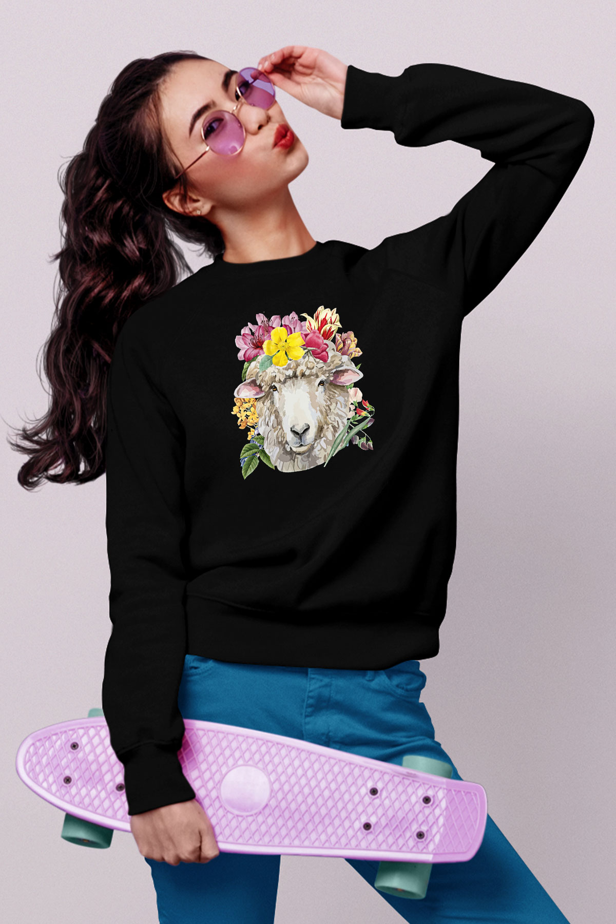 Kurban Bayramı Baskılı Unisex Siyah Sweatshirt