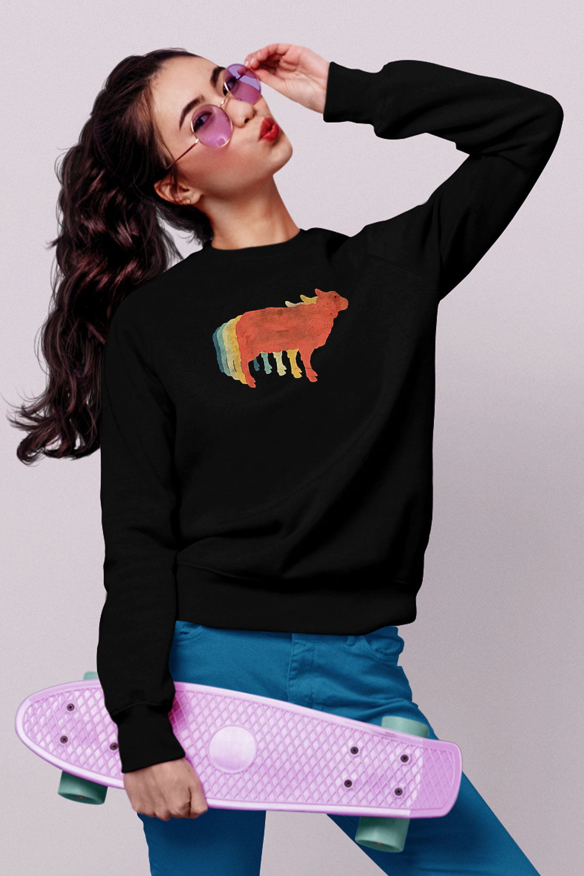Kurban Bayramı Baskılı Unisex Siyah Sweatshirt