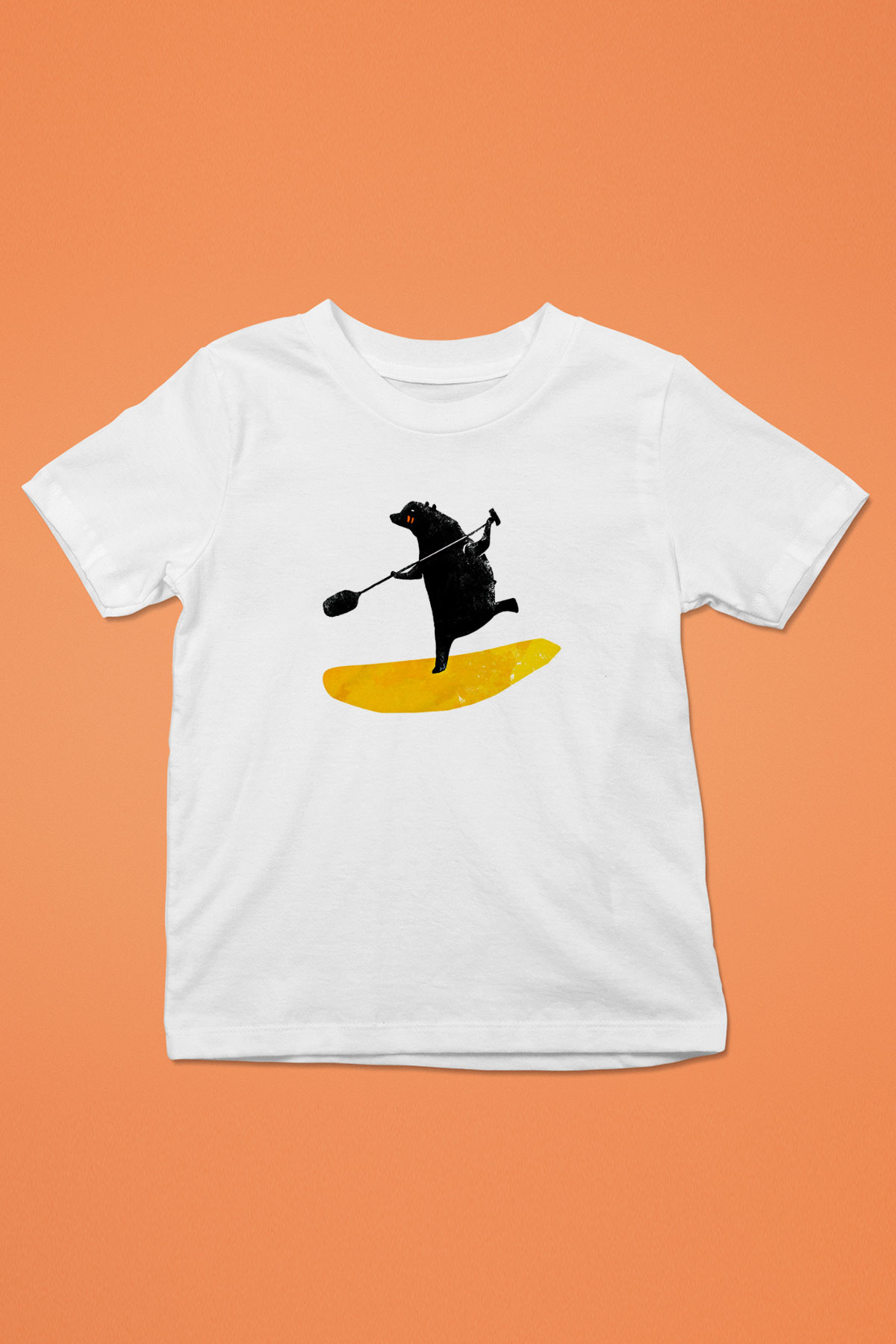 Kürek Baskılı Unisex Beyaz Çocuk Tişört - Tshirt